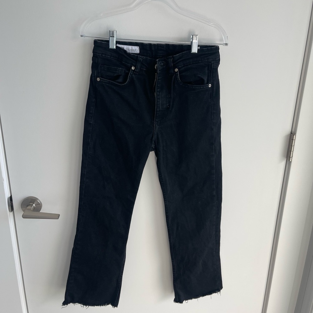 Madewell Black Jeans Raw Hem